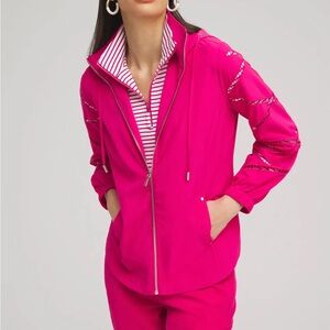 NWT Chicos zenergy upf neema lattice jacket hot pink 14